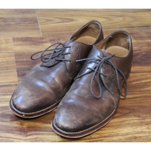 Men\'s Johnston Murphy Brown Leather Shoes Size 10.5 Conard Plain Toe